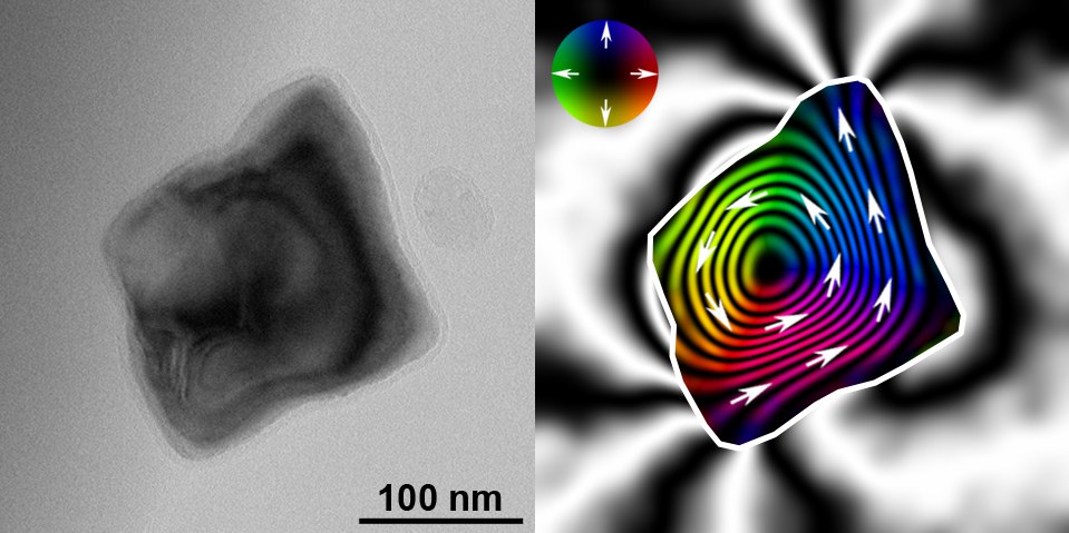 Elektronenmikroskopische Aufnahme eines Magnetit-Nanokristalls
